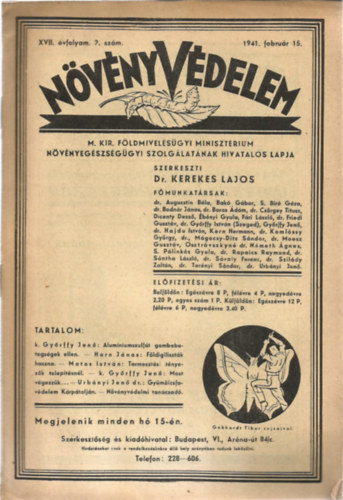 Nvnyvdelem XVII. vfolyam 2. szm - 1941. februr 15.