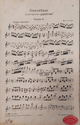 Overture Operette Lysistrata Violine 1. (Kotta)