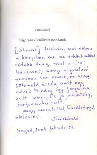 Szigoran ellenrztt mondatok (dediklt)