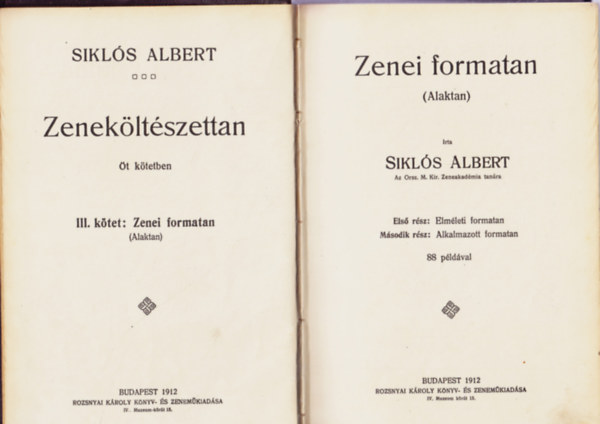 Sikls Albert - Zenei formatan