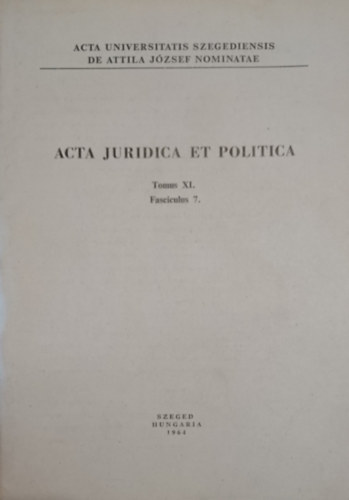 Berzeviczy Gergely k�zgazdas�gi �s n�pess�gi tanai (Acta Juridica et Politica Tomus XI. Fasciculus 7.)