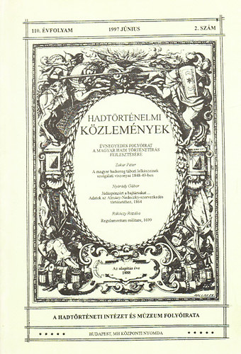 Hadtrtnelmi kzlemnyek 110. vfolyam, 2. szm (1997. jnius)