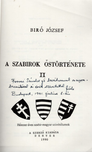 A Szabirok strtnete II. - dediklt- csak a 2. ktet