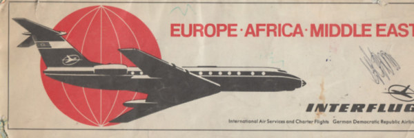 Interflug, International Air Services and Charter Flights - Europe, Africa, Middle East