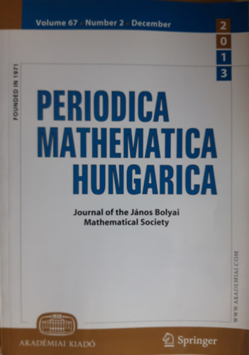 Editor in Chief M�ria B. Szendrei - Periodica Mathematica Hungarica Volume 67 Number 2 December 2013