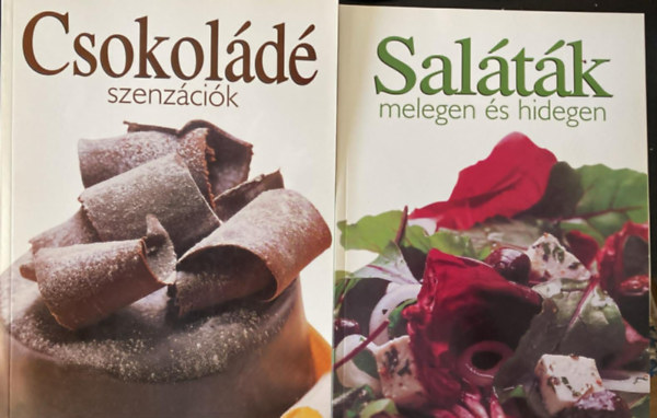 2 db k�nyv Csokol�d� szenz�ci�k + Sal�t�k melegen �s hidegen