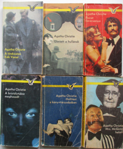 Agatha Christie - 6 db Agatha Christie (Gloriett a hullnak, Poirot karcsonya, A titokzatos kk vonat, stb...)
