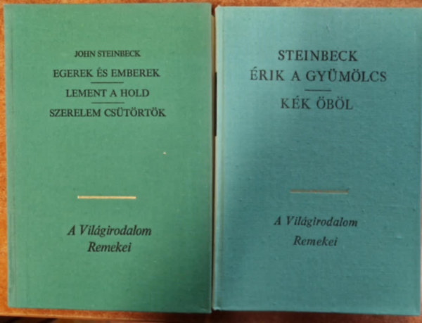 2db John Steinbek rik a gymlcs/Kk bl 1-2.; Egerek s emberek/Lement a Hold/Szerelem cstrtk