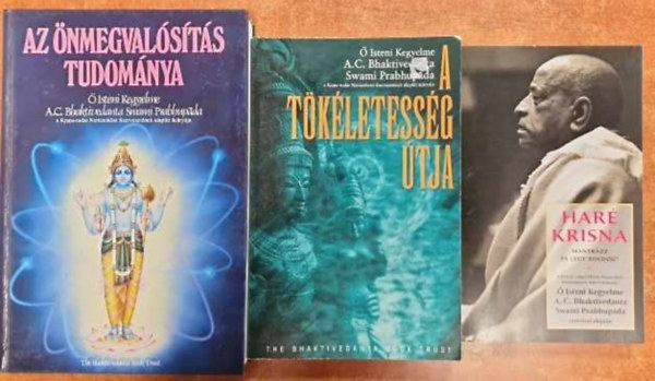 3 db k�nyv: A t�k�letess�g �tja, Az �nmegval�s�t�s tudom�nya, Har� Krisna