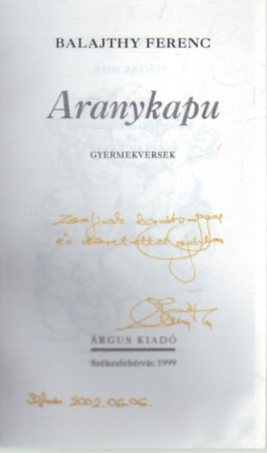 Aranykapu- versek