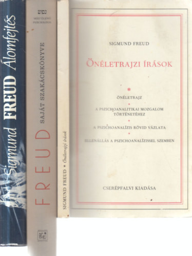 3 db. Freud k�tet (�n�letrajzi �r�sok + Freud saj�t szak�csk�nyve + �lomfejt�s)