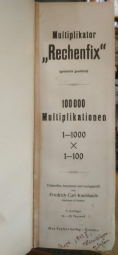 multiplikator "Rechenfix" (gesetzlich gesch�tzt) ("Rechenfix" szorz� (jogilag v�dett))