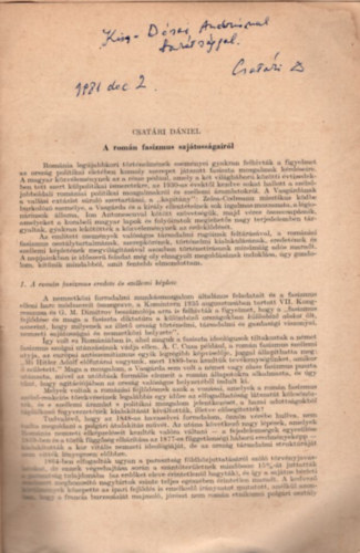 A romn fasizmus sajtossgairl - dediklt - klnlenyomat