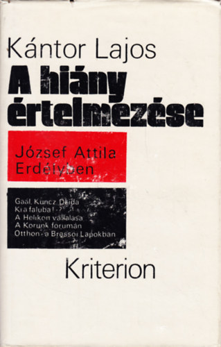 A hi�ny �rtelmez�se(J�zsef Attila Erd�lyben)