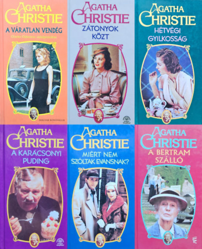 6 db Agatha Christie krimi: Mirt nem szltak Evansnak? + A karcsonyi puding + A vratlan vendg + Htvgi gyilkossg + A Bertram Szll +  Ztonyok kzt