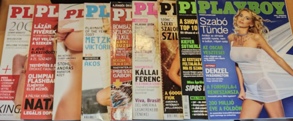9 db Playboy magazin (szrvnyszmok, sorszmok a termklapon, sajt fot)