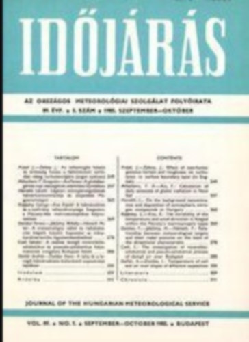 Idjrs - Az Orszgos Meteorolgiai Szolglat Folyirata 89. vf. 5. szm (1985. szeptember-oktber)