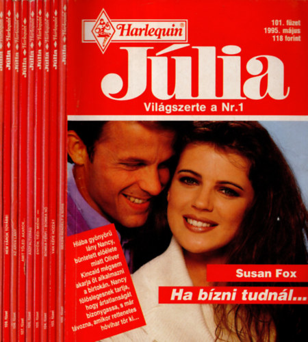 10 db Jlia magazin 101-110. fzet ( Ha bzni tudnl.., Nekem rendelt a sors, Van kpe hozz? Bomba frfi -bomba n, Enym, tid: mink, Aszfaltvirg, Amit tled akarok.., Az rva lny, Nem vrok tovbb! Magaslati boldogsg