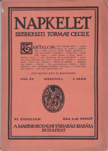 Napkelet XI. vf. 1933. mrcius 3. szm