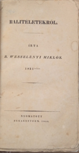 Balitletekrl - Els kiads 1833