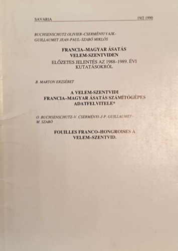 Szab� Mikl�s Cserm�nyi Vajk szerk. - Francia-magyar �sat�s Velem-Szentviden