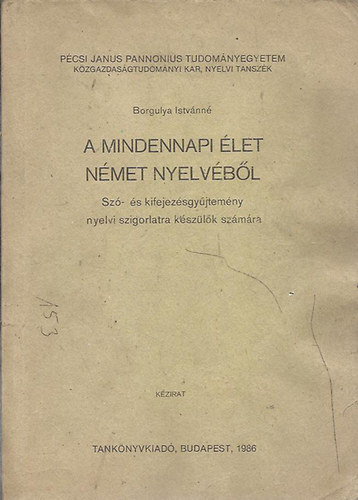 A mindennapi �let n�met nyelv�b�l