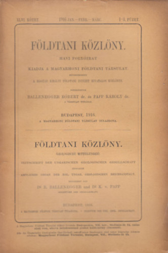 Fldtani kzlny 1916/1-9. fzet