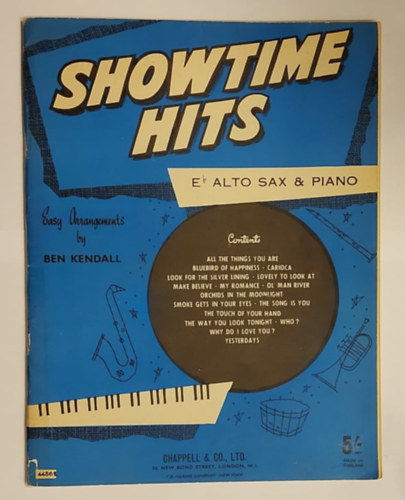 20 Showtime Hits  for Eb alto Sax & Piano Volume 1