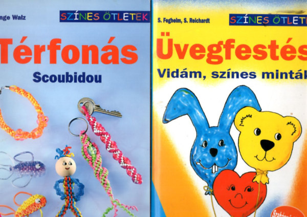 3 db Sznes tletek: vegfests ( szabsmintkkal ) + Trfons - Scoubidou  + Gyngykszerek