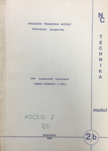 Buzgó Béla - CNC forgácsolási munkafüzet