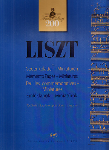 Liszt Ferenc - Gedenkblatter - Miniaturen/ Memento pages - miniatures/ Feuilles commmoratives - miniatures/ Emlklapok - miniatrk) Zongorra