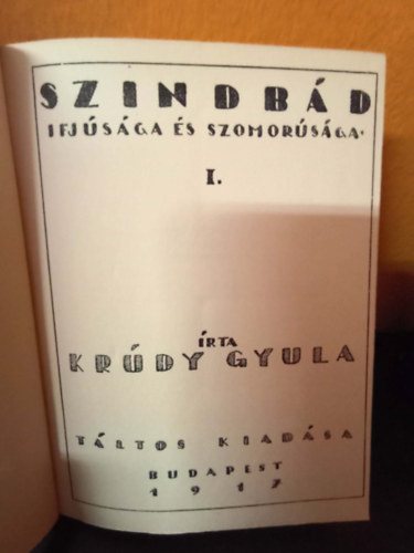 Szindb�d ifj�s�ga �s szomor�s�ga I.