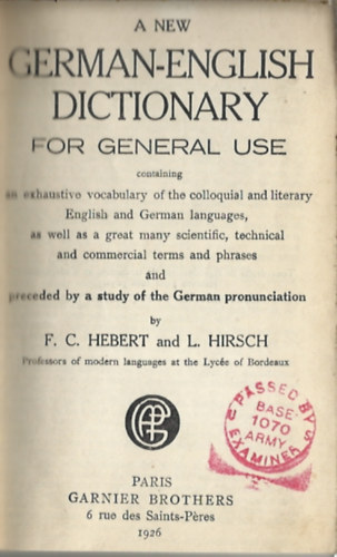 A new German-English dictionary for general use