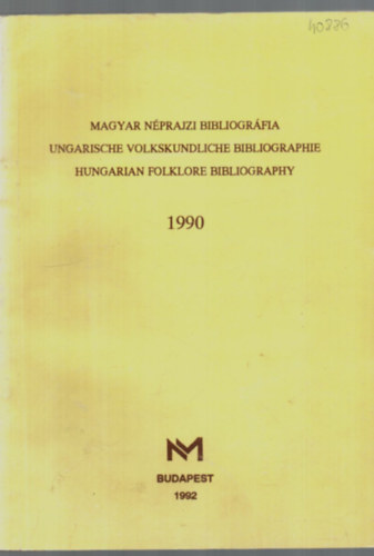 Magyar nprajzi bibliogrfia 1990
