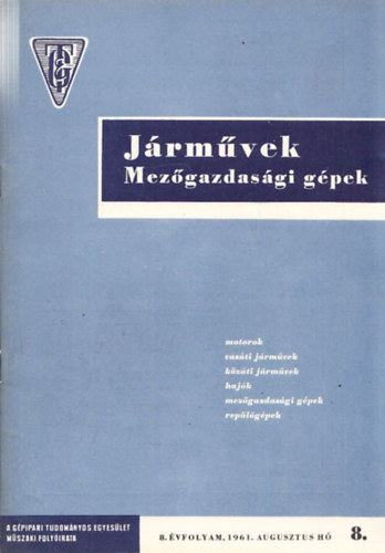 J�rm�vek Mez�gazdas�gi g�pek 8. �vfolyam 8. sz�m