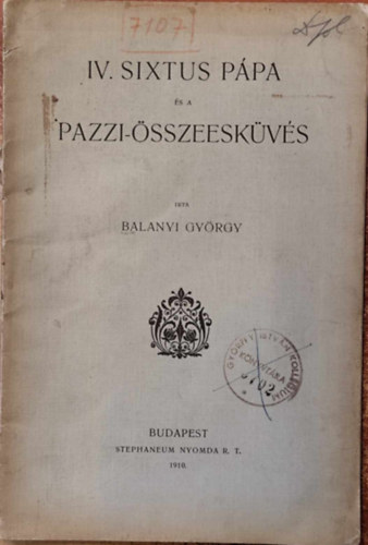 IV. Sixtus ppa s a Pazzi-sszeeskvs