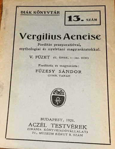 Vergilius Aeneise 13. sz�m (di�kk�nyvt�r)