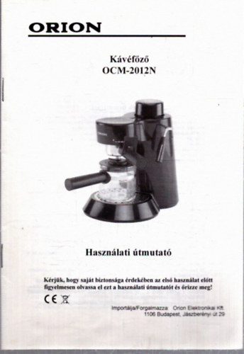 Orion k�v�f�z� OCM-2012N haszn�lati �tmutat�