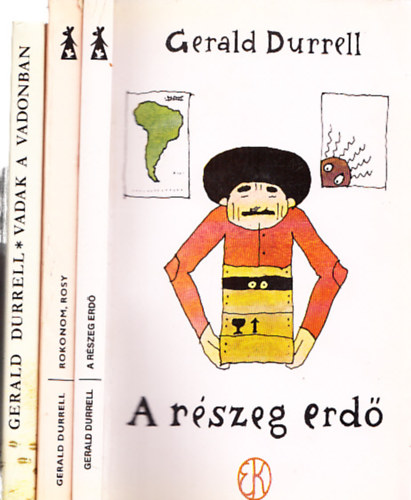 3 db. Gerald Durrell k�tet (Vadak a vadonban + Rokonom, Rosy + A r�szeg erd�)