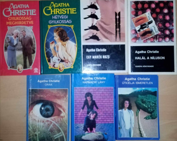 Agatha Christie - Agatha Christie krimi knyvcsomag (7 ktet) ticlja ismeretlen / Harmadik lny / rk / Egy mark rozs / Hall a Nluson / Htvgi gyilkossg / Gyilkossg meghrdetve