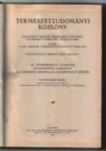 Termszettudomnyi kzlny 1939