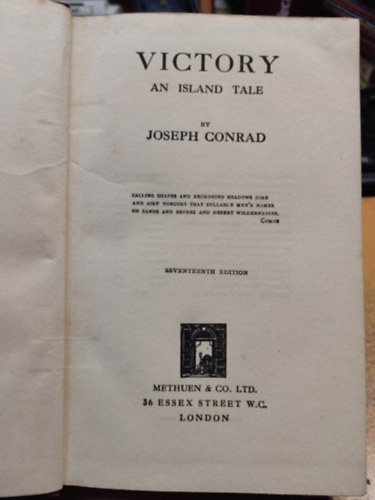 Joseph Conrad - Victory an island tale