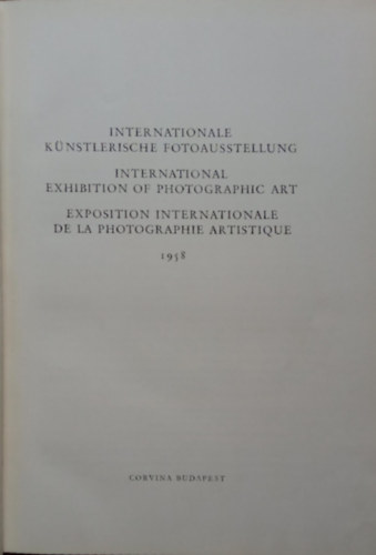 Internationale Knstlerische Fotoausstellung 1958