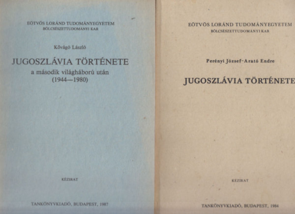 2 db. Jugoszlvia trtnete kzirat (Jugoszlvia trtnete + Jugoszlvia trtnete a msodik vilghbor utn 1944-1980)