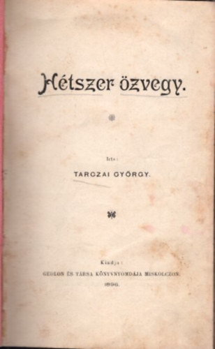 Htszer zvegy