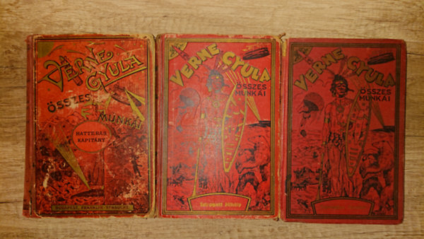 3 k�tet Verne Gyula a Franklin-t�rsulat v�r�s v�szonk�t�ses sorozat�b�l: Hattera kapit�ny, Sztrogoff Mih�ly, Servadac Hektor