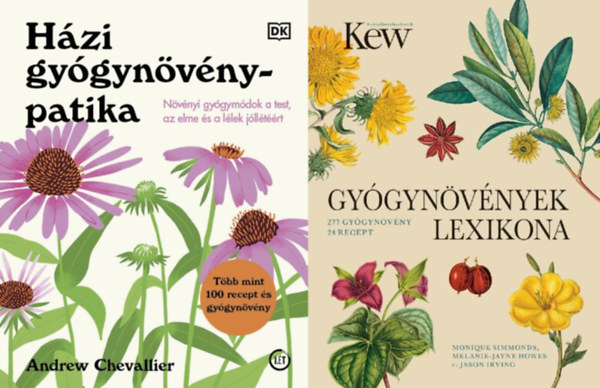 2 db gy�gyn�v�nyes k�nyv: Gy�gyn�v�nyek lexikona + H�zi gy�gyn�v�nypatika - N�v�nyi gy�gym�dok a test, az elme �s a l�lek j�ll�t��rt