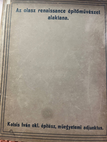 Az olasz renaissance ptmvszet alaktana