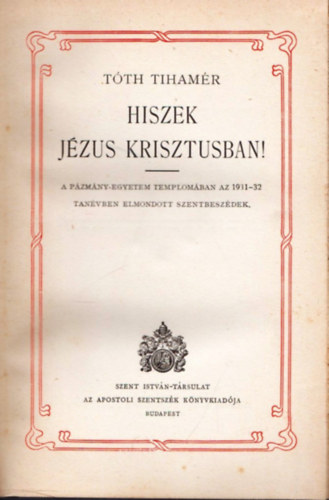 Hiszek Jzus Krisztusban!