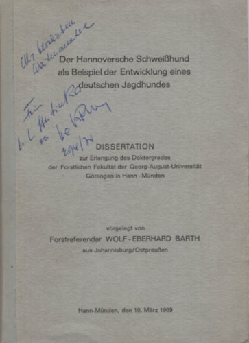 Der Hannoversche Schwei�hund als Beispiel der Entwicklung eines deutschen Jagdhundes